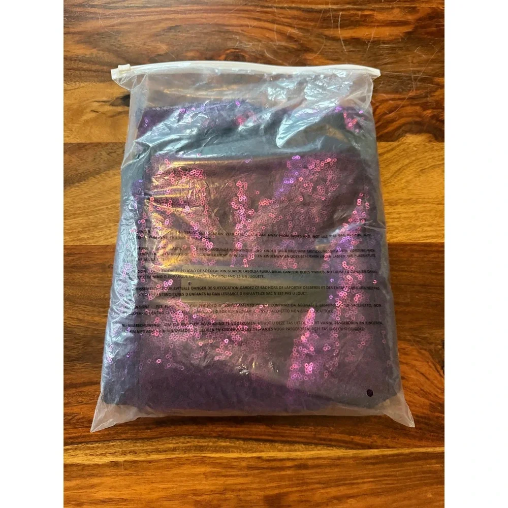 Lars Amadeus Mens Purple Sequin Dress Pants Stage Party Trousers Size 36 New